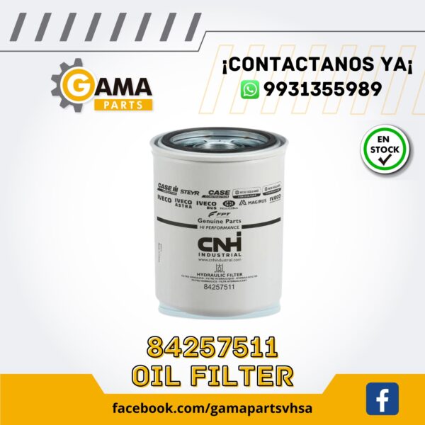 FILTRO HIDRAULICO 84257511 CNH PARA MAQUINARIA CASE