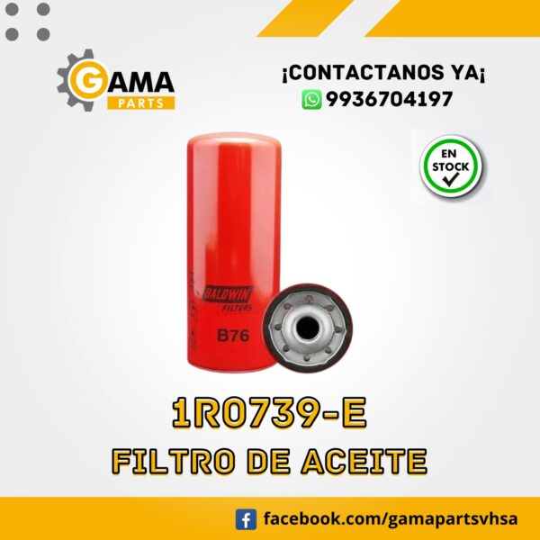 1R0739-E - FILTRO DE ACEITE PARA MAQUINARIA CATERPILLAR