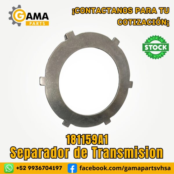 Separador de Transmisión 181159A1 para maquinaria pesada CASE de Gama Parts