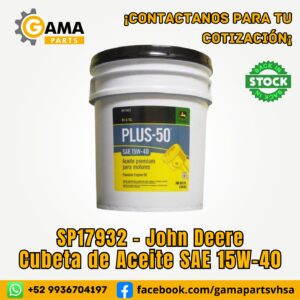 Aceite para Motor SP17932 SAE 15W-40 para maquinaria pesada John Deere