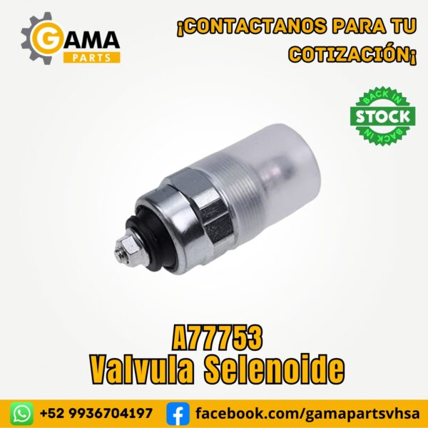 Valvula Selenoide A77753 para Maquinaria Pesada CASE