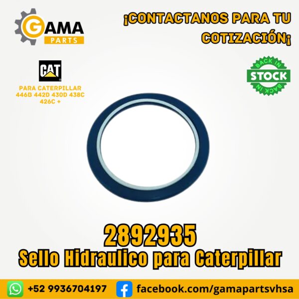 Sello Hidraulico 2892935 para Maquinaria Pesada Caterpillar
